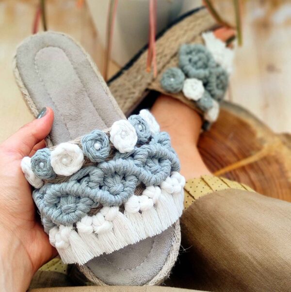 Macrame Boho Chic Slippers for Women Model Rose
