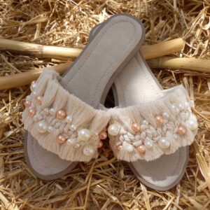 Macrame Boho Chic Slippers for Women Model Pearl