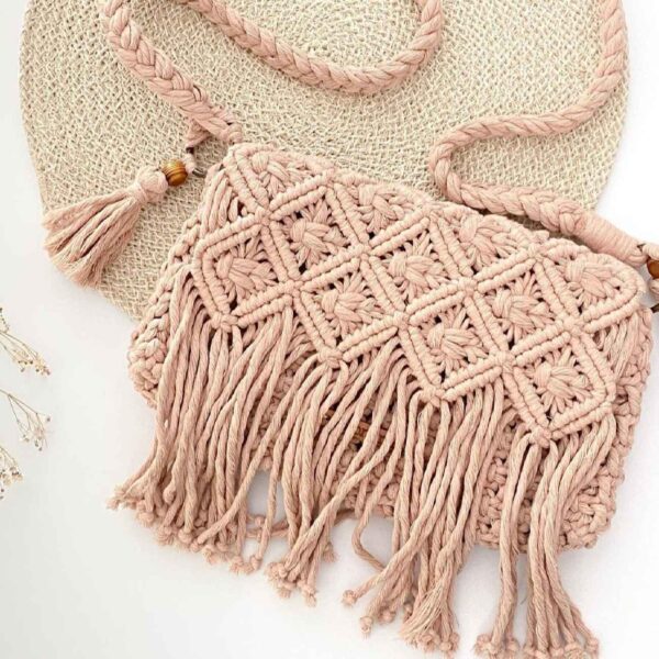 Macrame Shoulder Bag Handwoven for Women Model Hana