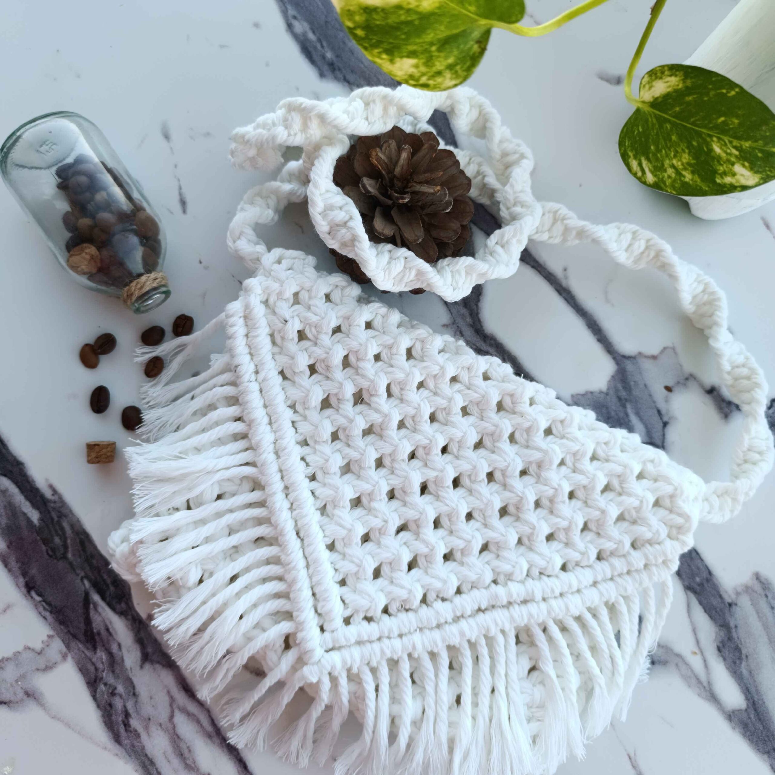 Macrame Shoulder Bag Handwoven for Women Model Paradise