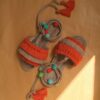 Macrame Sling Back Sandals Handmade Model Orange