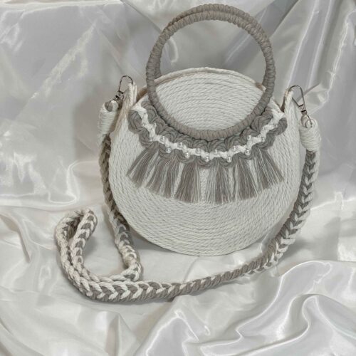 Macrame Sling Bag for Women Handwoven with Tassel Design