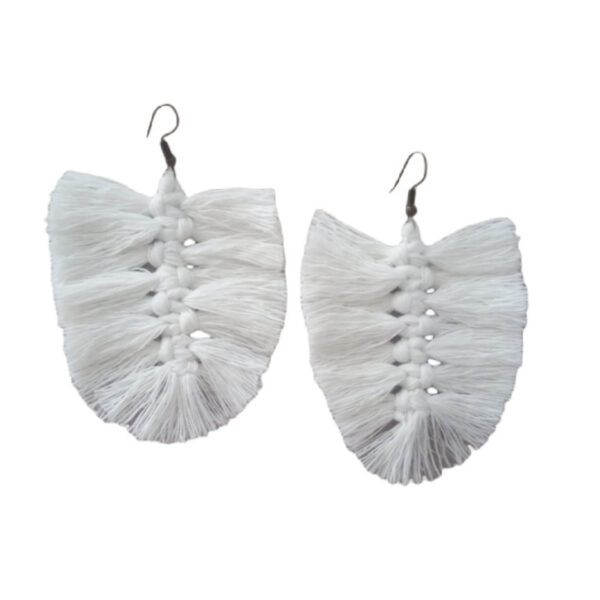 Macrame Tassel Earrings for Women Model Leaf