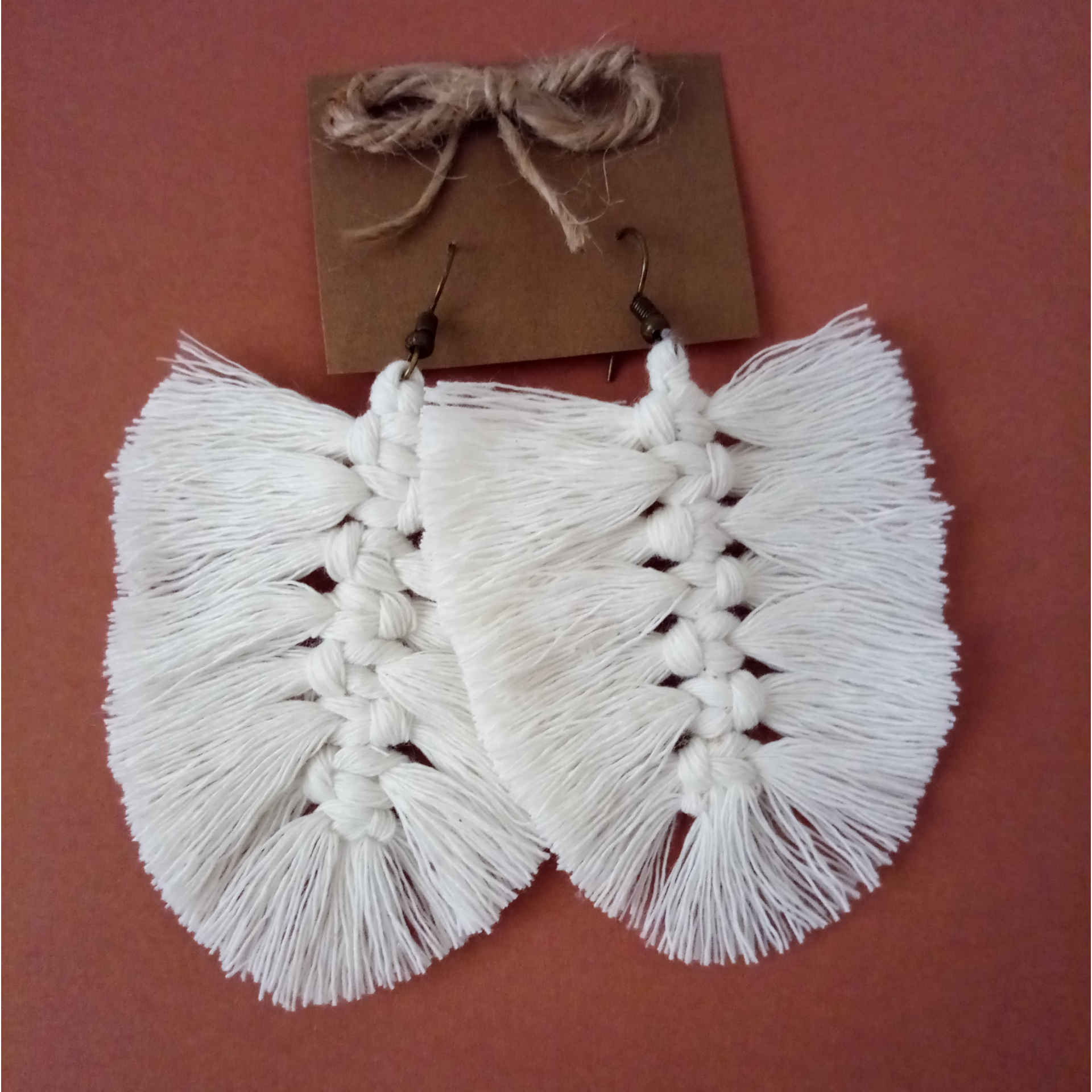 Macrame Tassel Earrings for Women Model Leaf