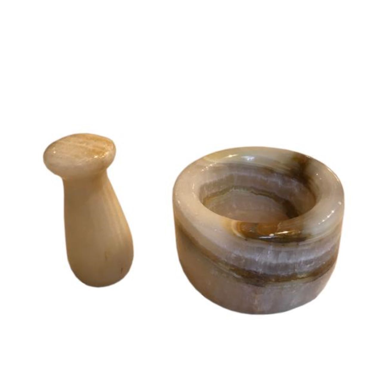 Marble Mortar & Pestle Set for Saffron & Spice Blending Model Afshin