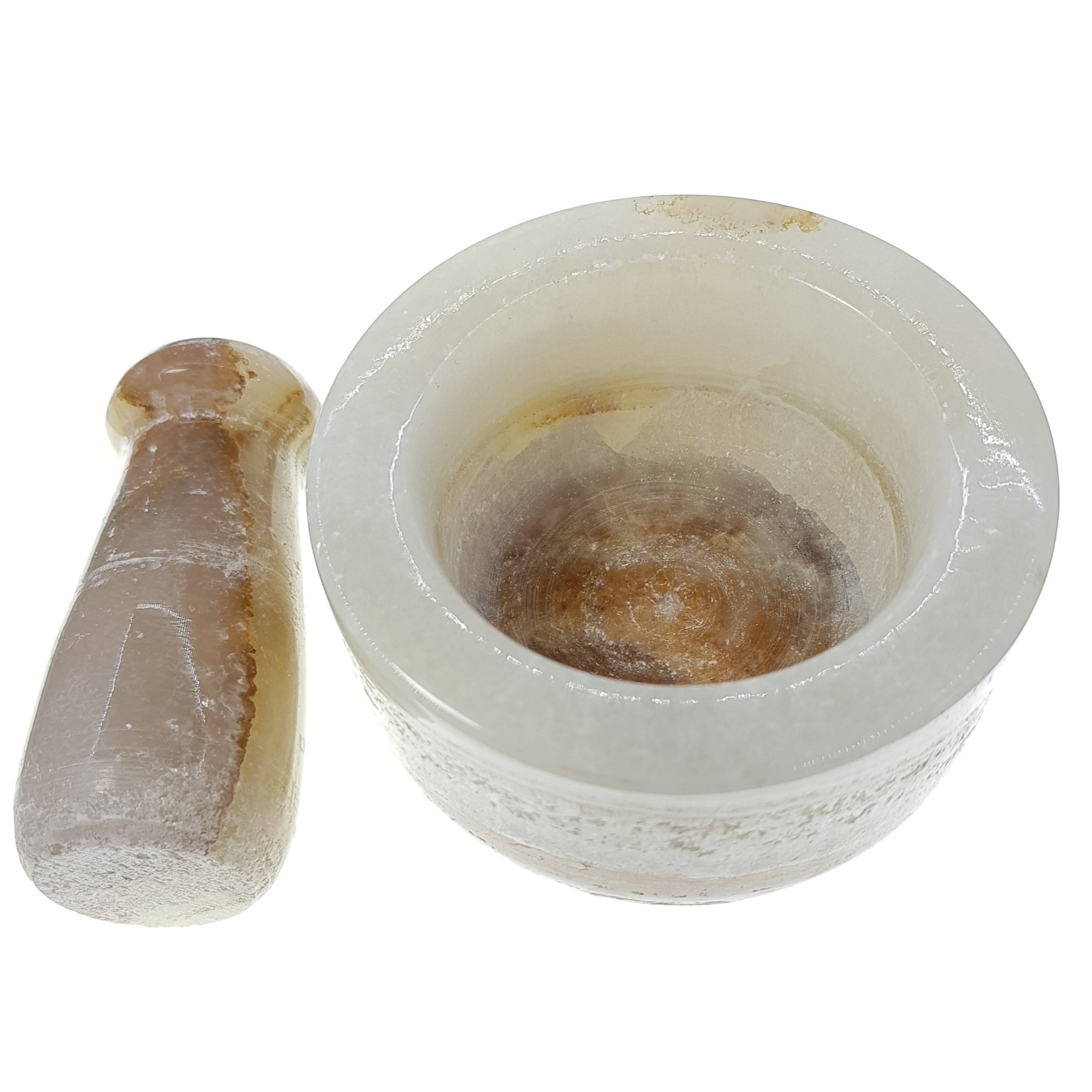 Marble Mortar & Pestle Set for Saffron & Spice Blending Model Nadia