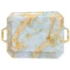 Melamine Serving Tray Durable in Marble Design with Handles
