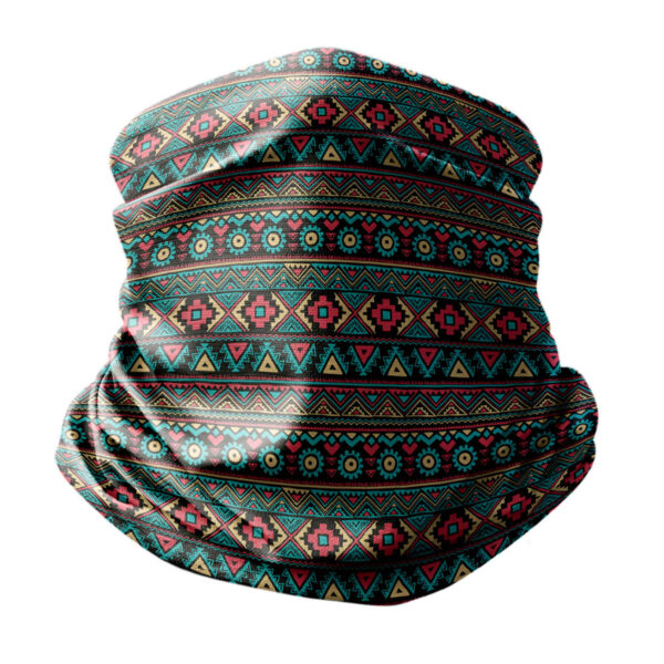 Multifunctional Sports Tube Scarf with Geometric Design