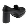 Natural Leather Loafers High Heels Shoes for Women