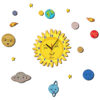 Non Ticking Wooden Nursery Wall Clock with Little Sun Design
