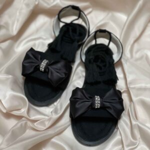 Open Toe Casual Flat Sandals for Women Model Bow