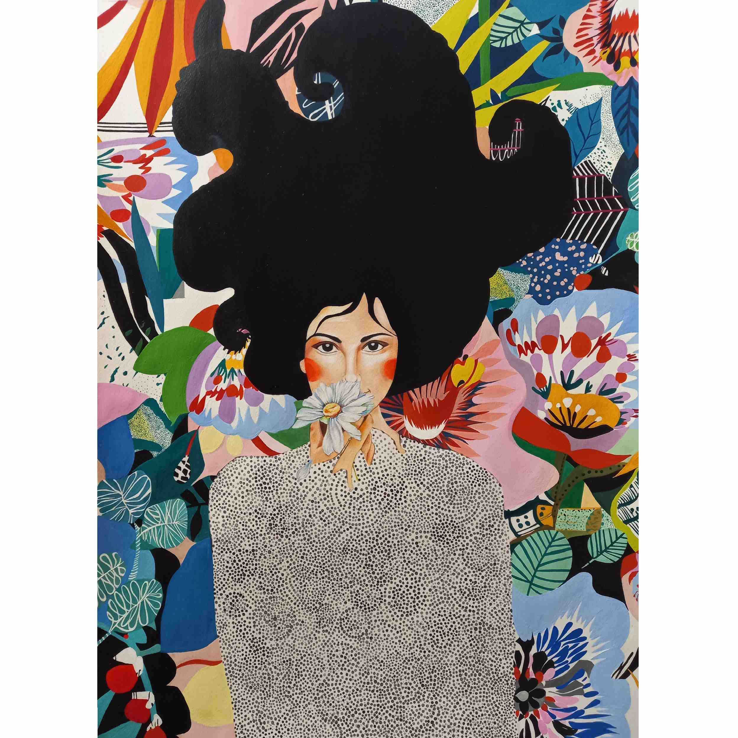 Original Colored Pencil & Acrylic Drawing