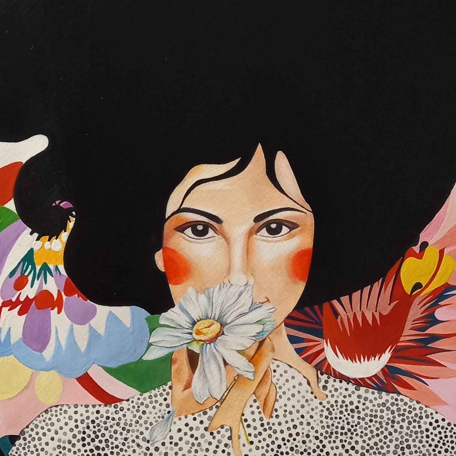 Original Colored Pencil & Acrylic Drawing