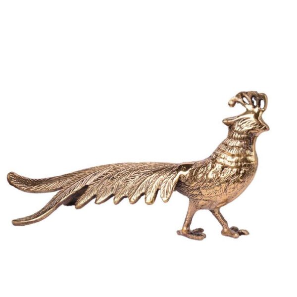 Peacock Brass Figurine Decorative Statue- Spiritual Bird Sculpture