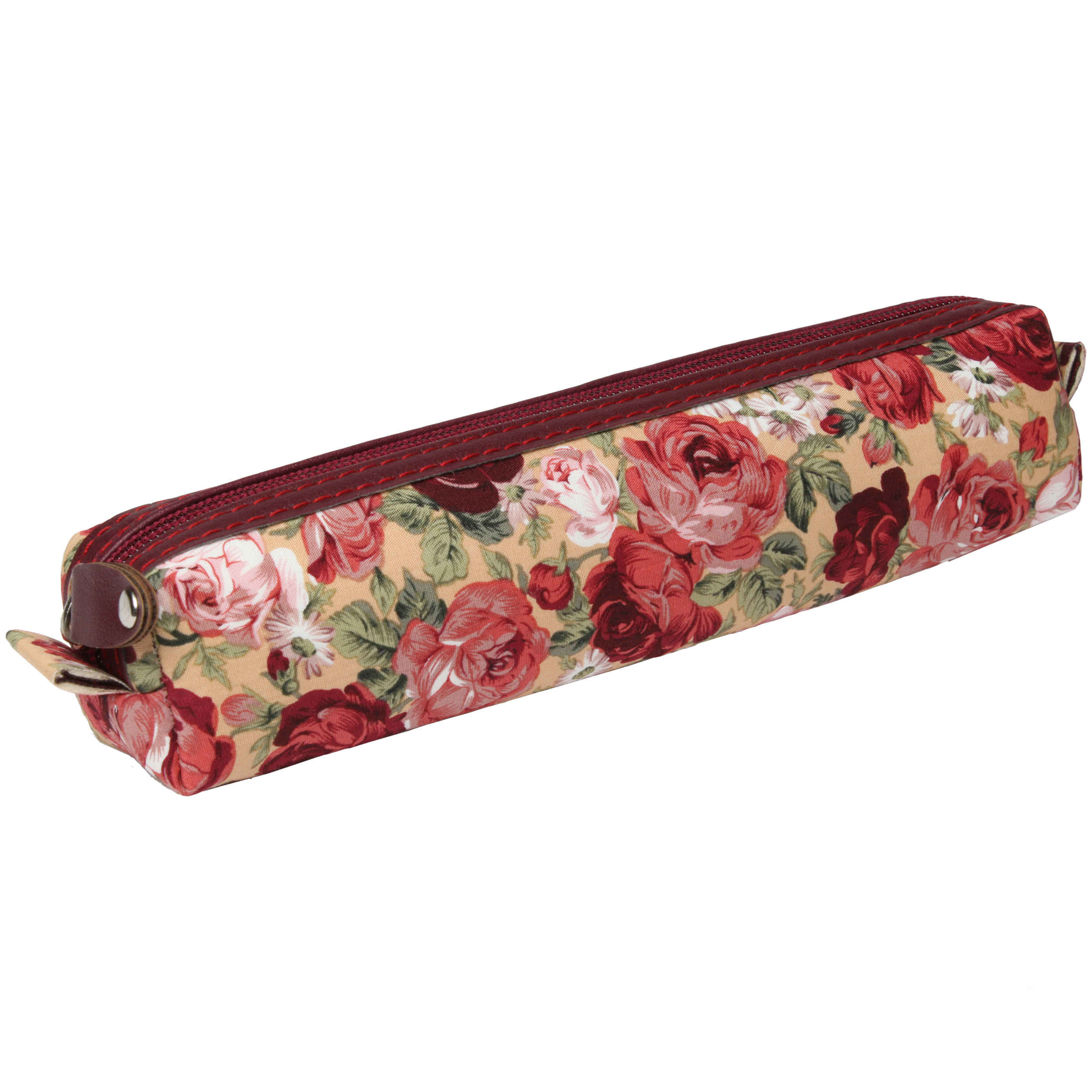 Pencil Pouch Floral Design with Zipper for School & Office Supplies