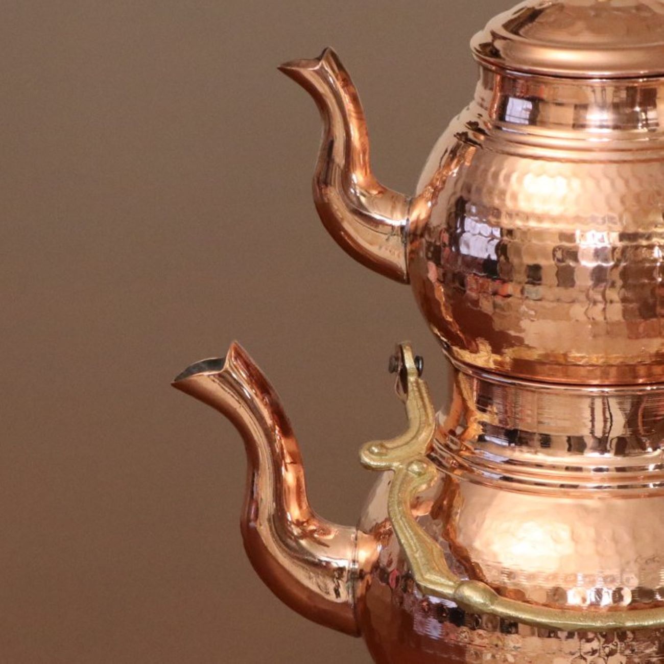Persian Copper Double Teapot Durable & Hammered Nano Coated