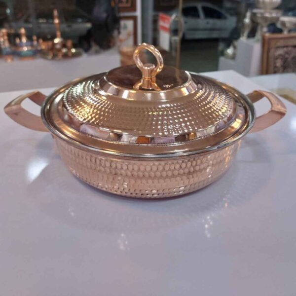 Persian Copper Sauté Pan - Hand-Hammered with Lid (Cyrus Model)