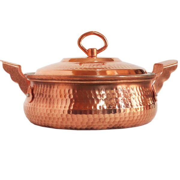 Persian Copper Sauté Pan - Hand-Hammered with Lid (Ashtad Model)
