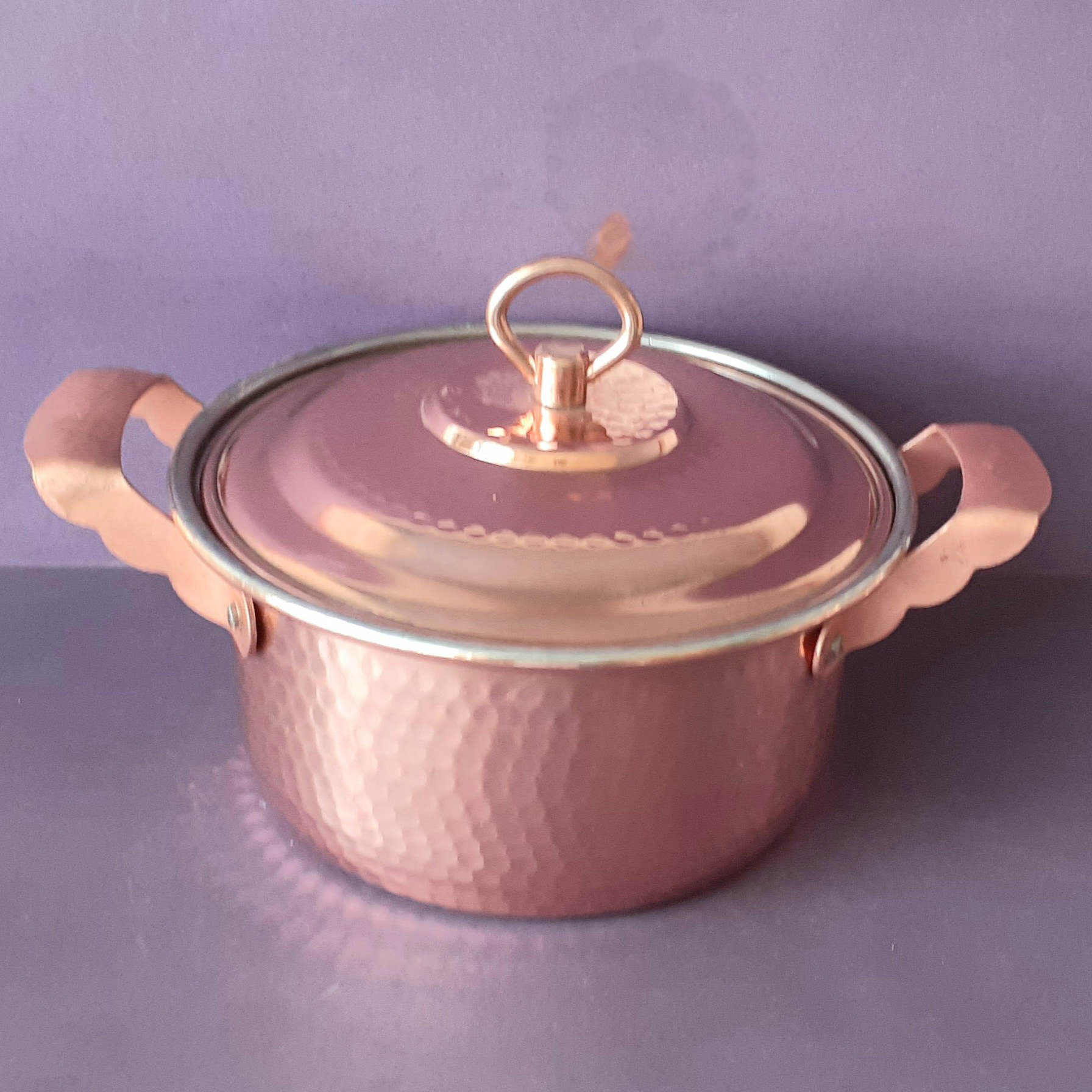 Persian Copper Stock Pot - Hammered Tin Inside Model Taham