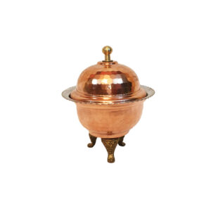 Handcrafted Persian Copper Sugar Bowl with Lid – Hammered