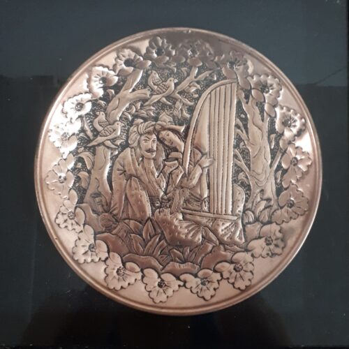 Persian Decorative Copper Plate Hand Engraving in Layla & Majnun Design
