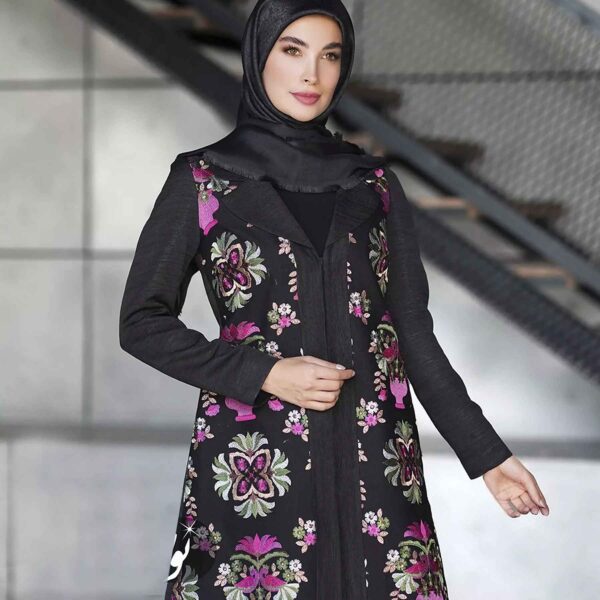 Persian Embroidered Manto for Women Model Flower