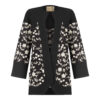 Persian Embroidered Manto with Floral Design for Women in Black