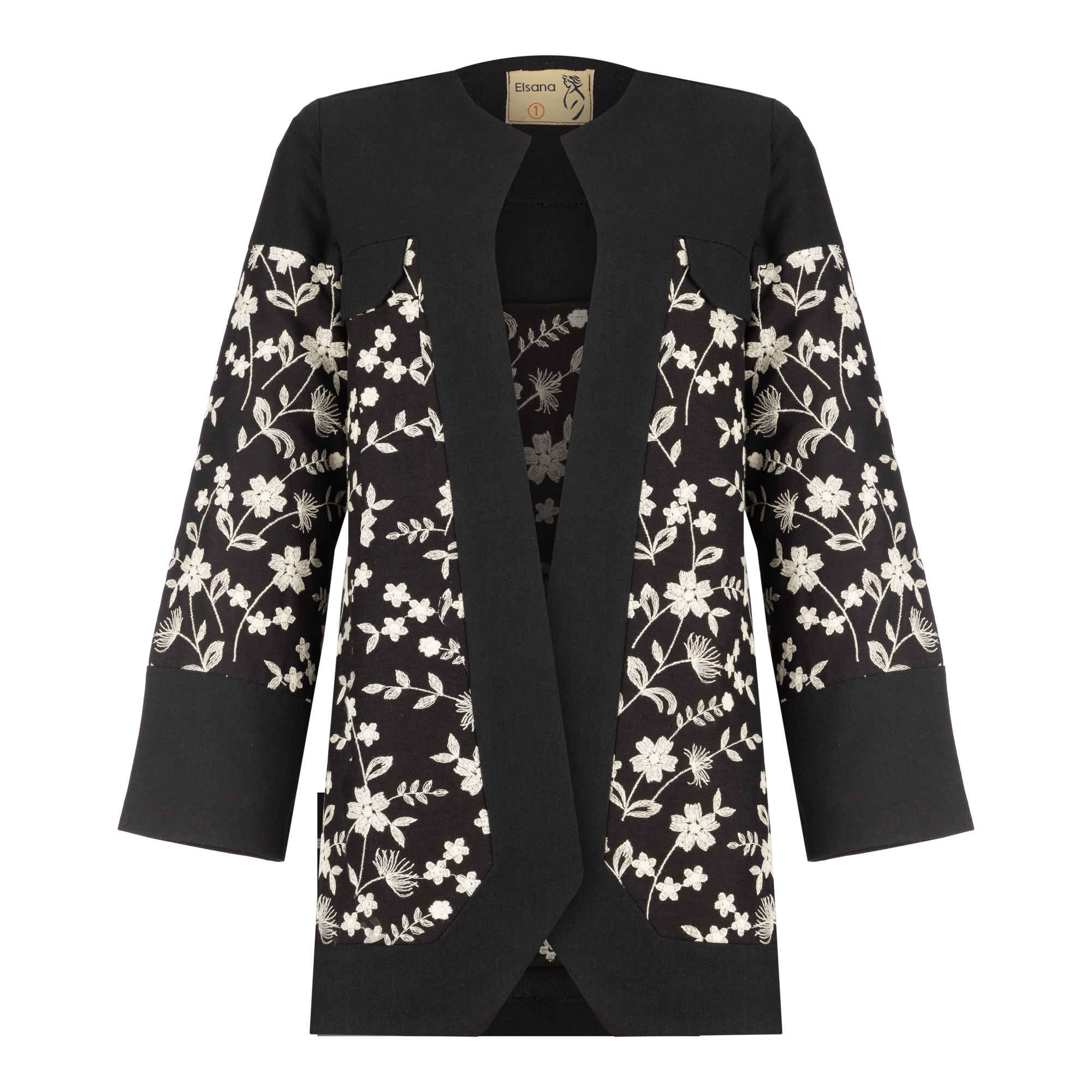 Persian Embroidered Manto with Floral Design for Women