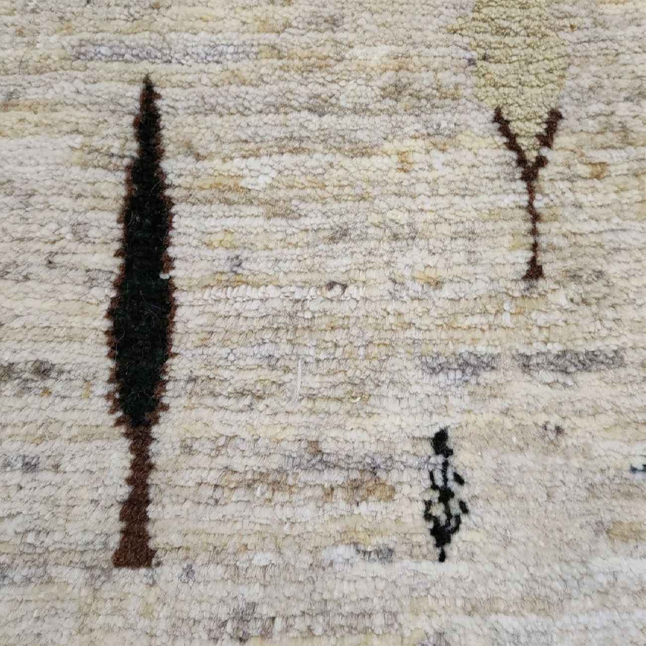 Persian Gabbeh Rug with Wool Authentic Handwoven Tree Motifs