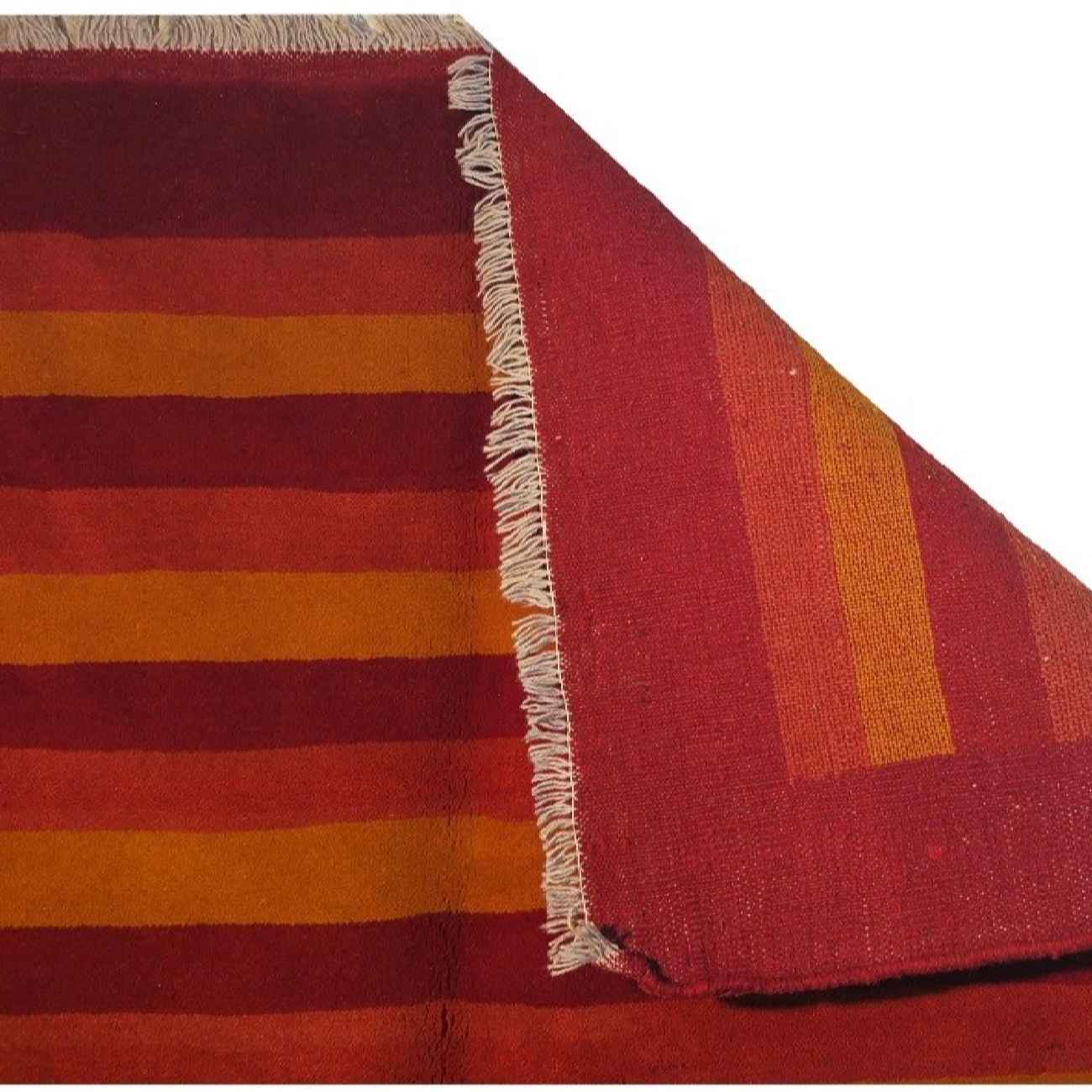 Persian Gabbeh Rug with Wool Original Handwoven in Fars Striped