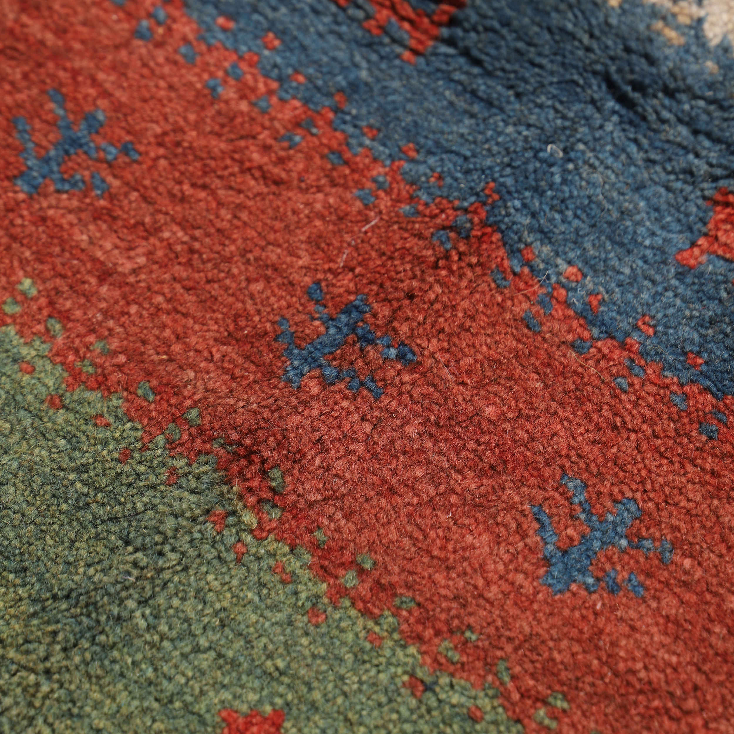 Persian Gabbeh Rug with Wool Original Handwoven in Fars Striped