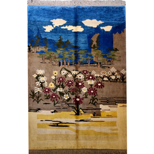 Persian Gabbeh Rug with Wool Original Handwoven in Shiraz Jungle