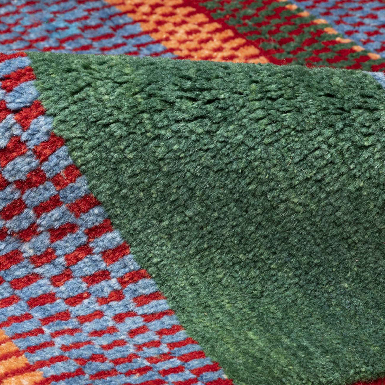 Persian Gabbeh Rug with Wool Original Handwoven in Yasouj Striped