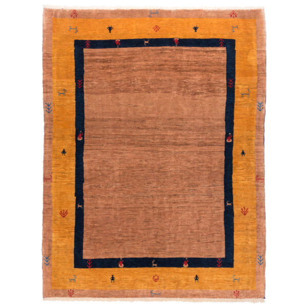 Persian Gabbeh Wool Rug Authentic Handwoven in Fars Bordered