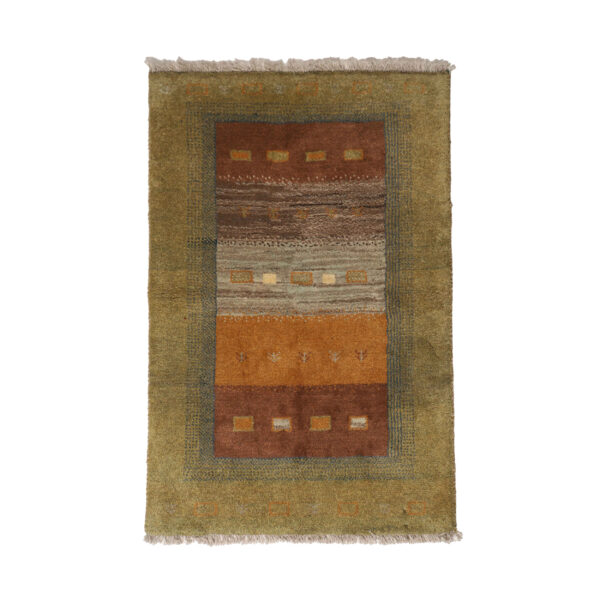 Persian Gabbeh Wool Rug Genuine Handwoven in Fars Geometric