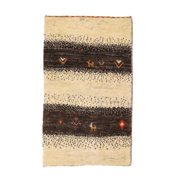 Persian Gabbeh Wool Rug Genuine Handwoven in Khorasan Animal Motifs