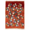 Persian Gabbeh Wool Rug Handwoven in Fars Geometric Brick Red