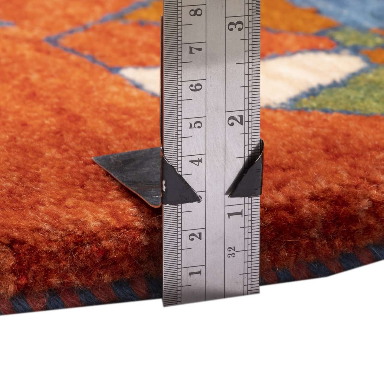 Persian Gabbeh Wool Rug Handwoven in Fars Geometric Brick Red