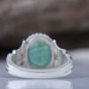 Persian Green Emerald Silver Ring For Men Handcrafted Model Bahar