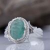 Persian Green Emerald Silver Ring For Men Handcrafted Model Bahar
