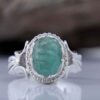 Persian Green Emerald Silver Ring For Men Handcrafted Model Bahar