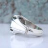 Persian Green Emerald Silver Ring For Men Handcrafted Model Tear