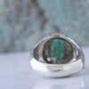 Persian Green Emerald Silver Ring For Men Handcrafted Model Tear