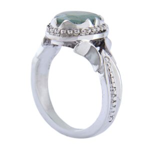 Persian Green Emerald Silver Ring For Men Handcrafted Model Zambia