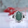 Persian Green Emerald Silver Ring For Men Handcrafted Model Zambia