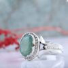 Persian Green Emerald Silver Ring For Men Handcrafted Model Zambia