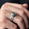 Persian Green Emerald Silver Ring For Men Handcrafted Model Zambia