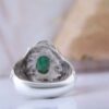Persian Green Emerald Silver Ring For Men Handcrafted Model plus