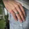 Persian Green Emerald Silver Ring For Men Handcrafted Model plus