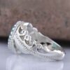 Persian Green Emerald Silver Ring For Men Handcrafted AM_4742